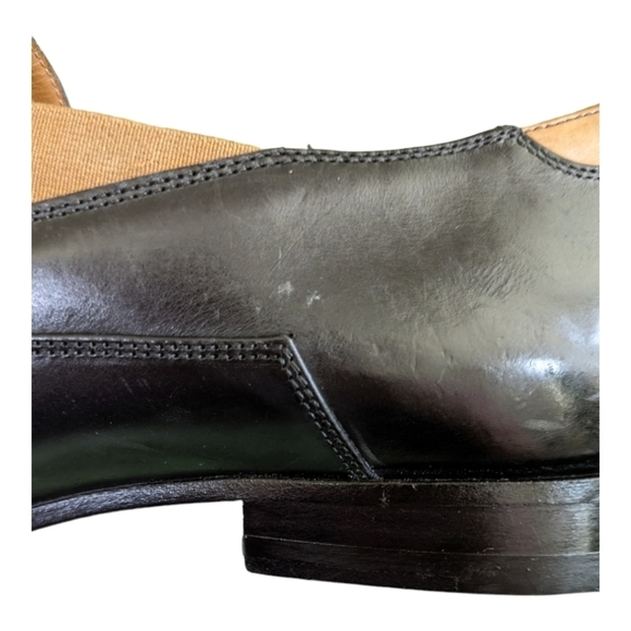 Alexander McQueen Black Leather Tan Elastic Square Toe Loafers Size 8.5-9 Sharp! main image 8